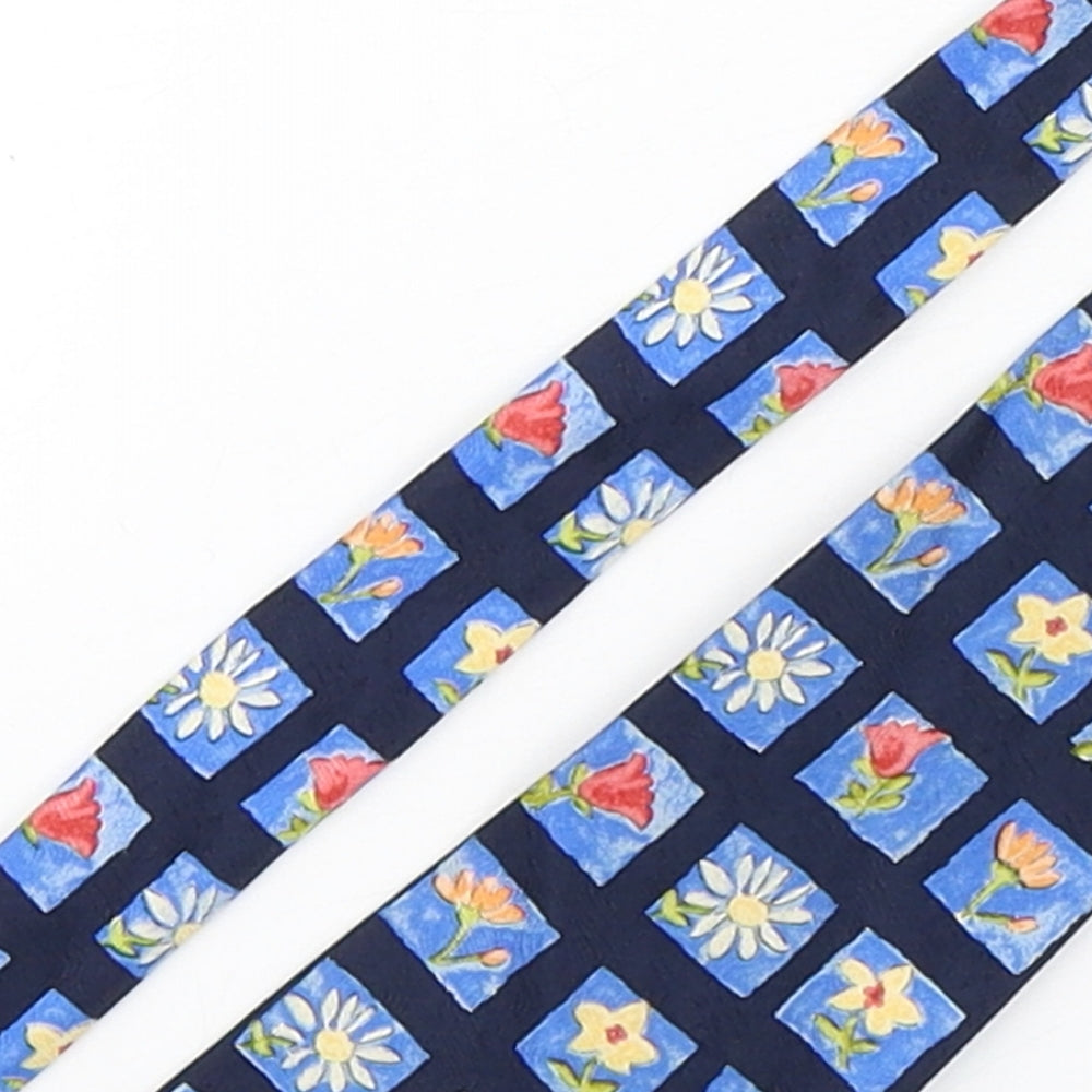 Savoy Taylors Guild Mens Blue Floral Silk Pointed Tie One Size