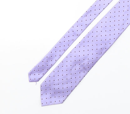 Van Hausen Mens Purple Polka Dot Silk Pointed Tie One Size