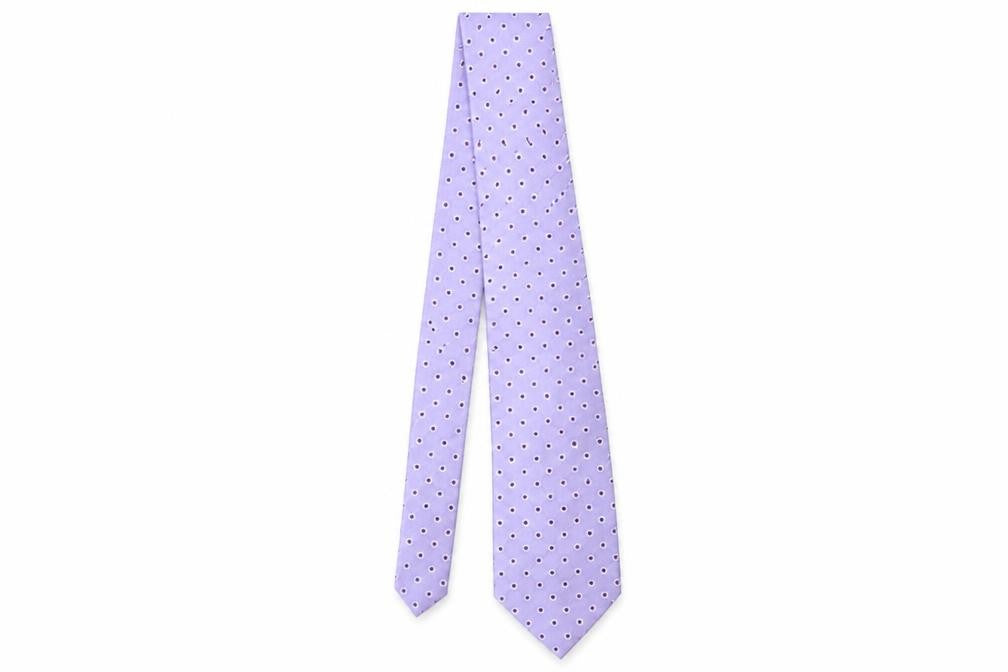 Mens Van Hausen Purple Polka Dot  Pointed Tie