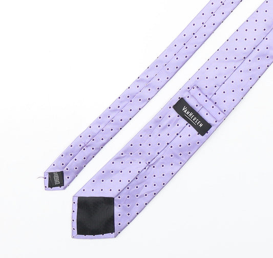 Van Hausen Mens Purple Polka Dot Silk Pointed Tie One Size