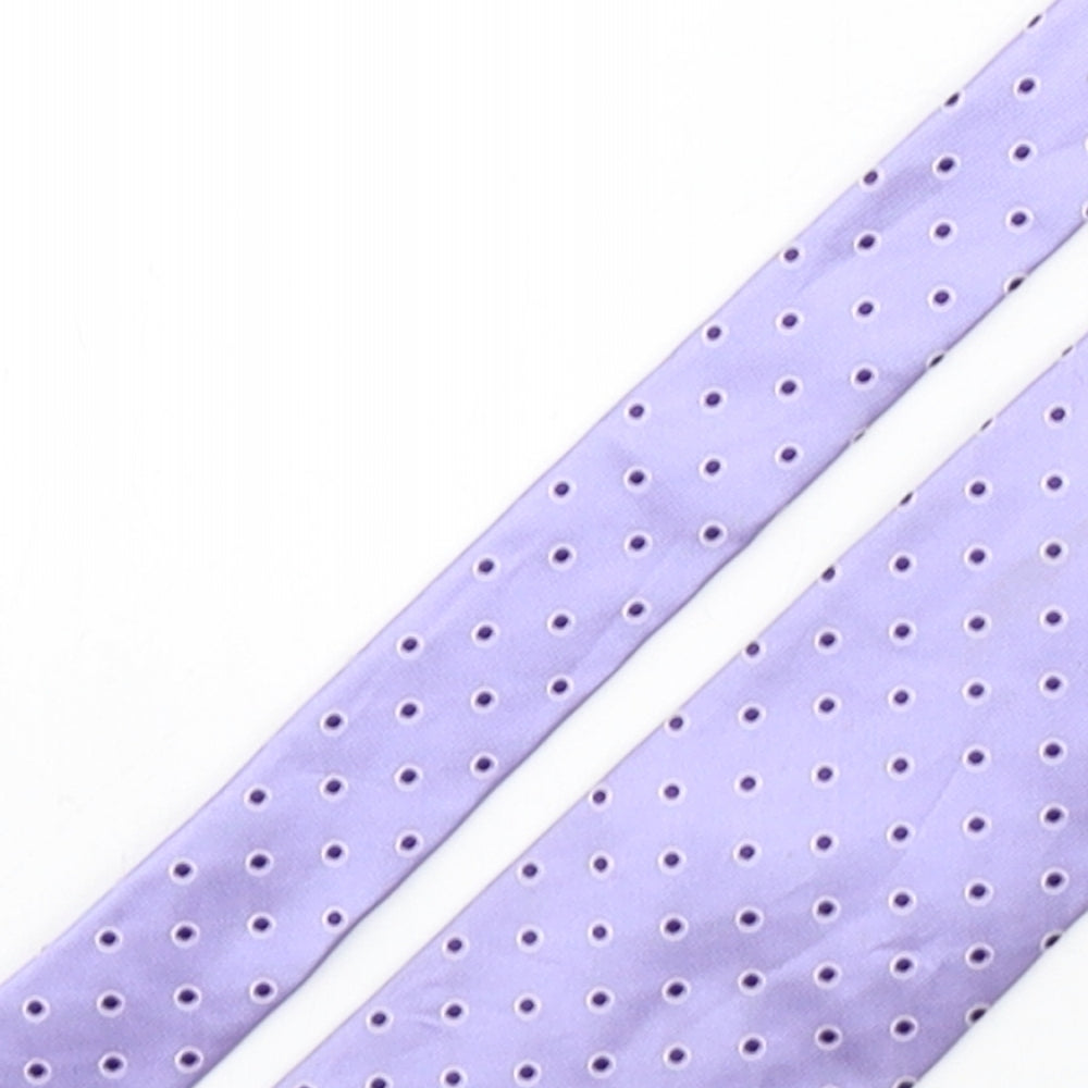Van Hausen Mens Purple Polka Dot Silk Pointed Tie One Size