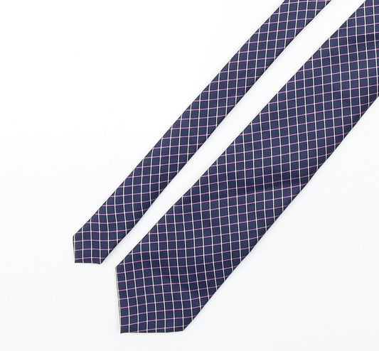 Marks and Spencer Mens Purple Plaids & Checks Silk Pointed Tie One Size