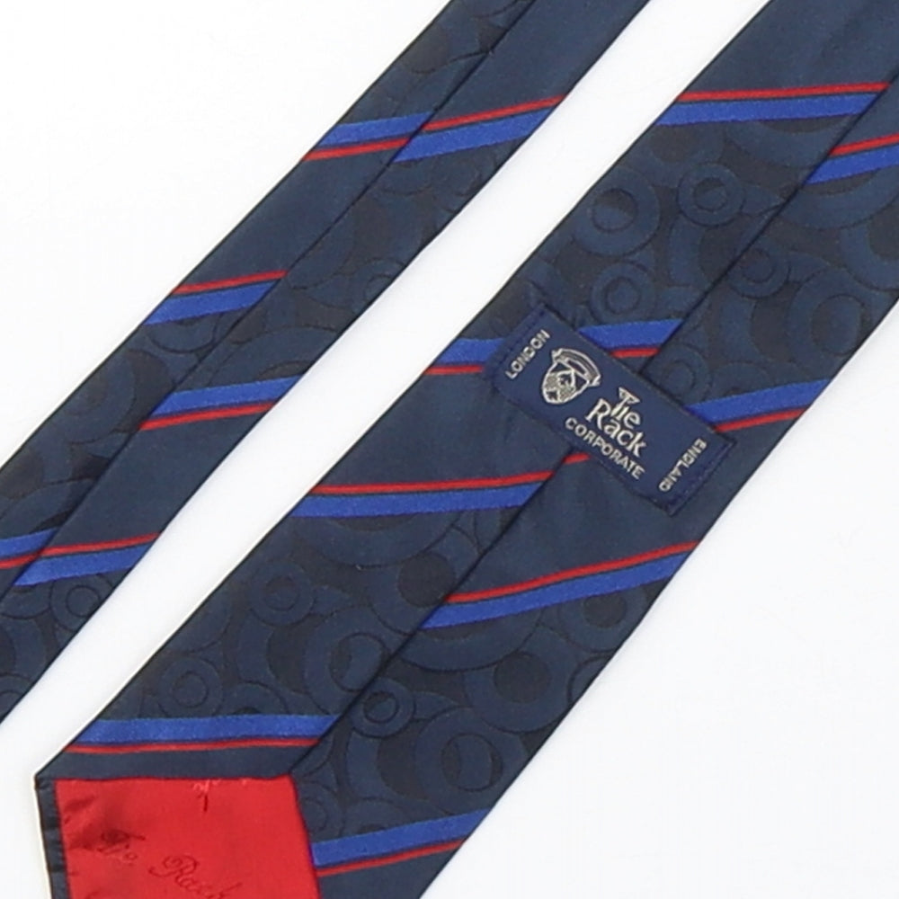 Tie Rack  Mens Multicoloured Geometric Silk Pointed Tie One Size