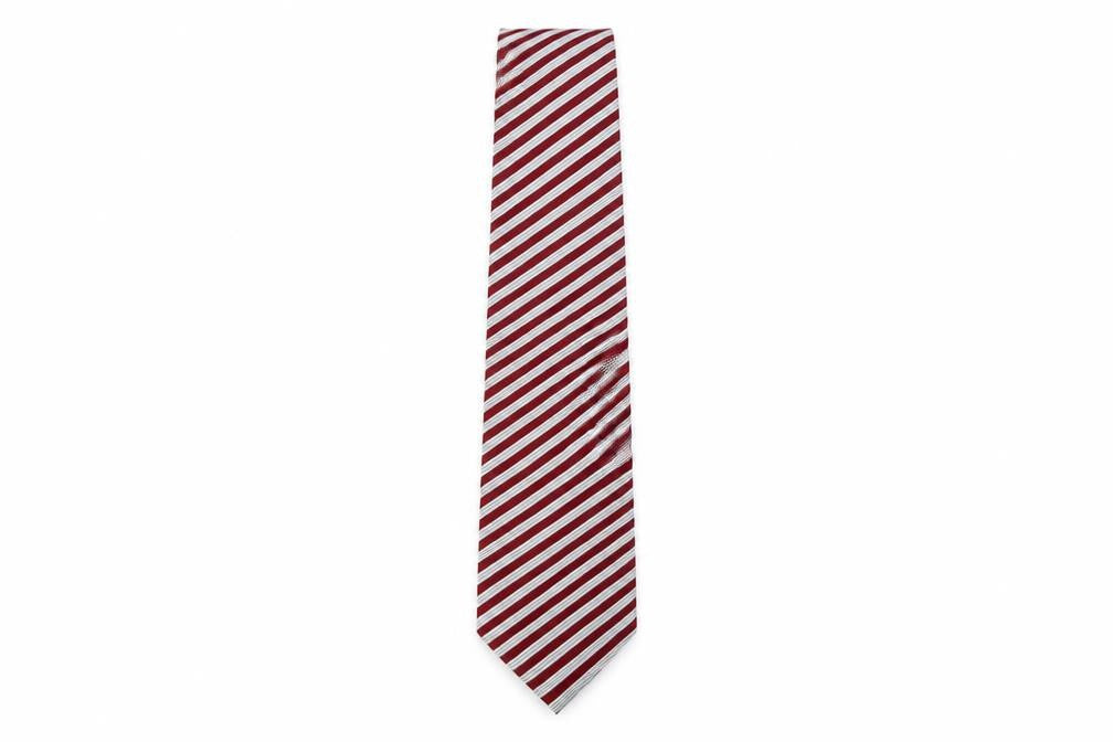 Front view of Marks & Spencer men’s multicoloured striped silk pointed tie one size