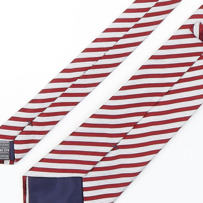 Marks and Spencer Mens Multicoloured Striped Silk Pointed Tie One Size