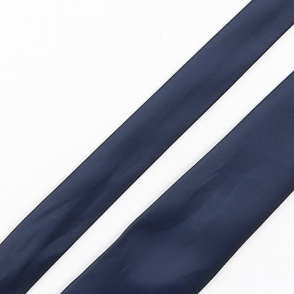 Close-up detail of Gold Bear men’s blue polyester pointed tie one size