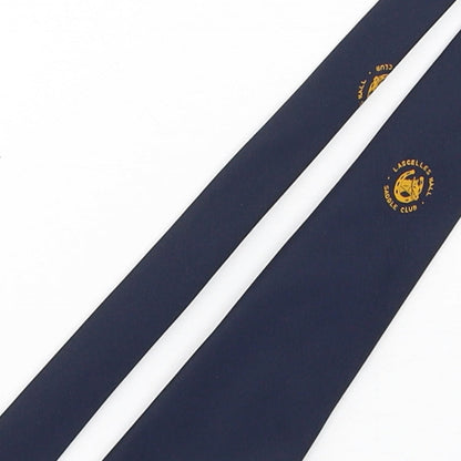 Close-up detail of Insignia Designs men’s blue polyester pointed tie one size