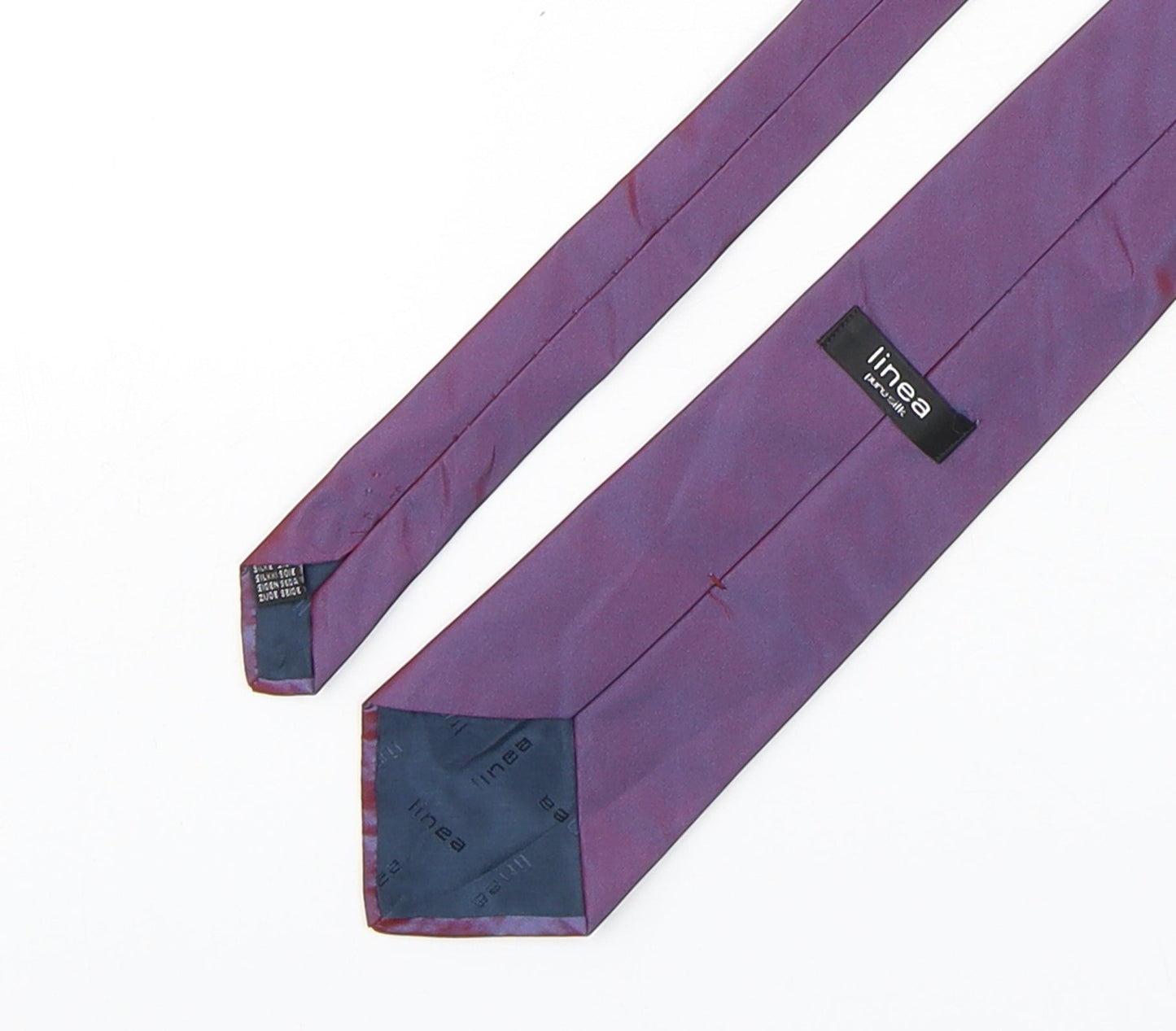 Linea Mens Purple  Silk Pointed Tie One Size