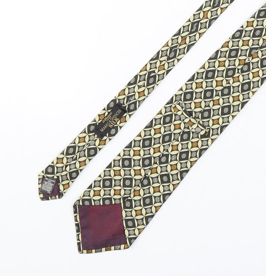 StMichael Mens Multicoloured Geometric Silk Pointed Tie One Size