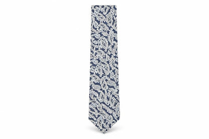 Front view of Heart and dagger men’s multicoloured paisley silk pointed tie one size