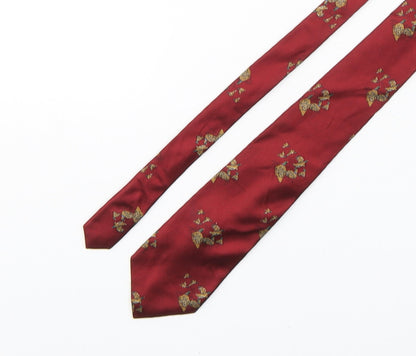 Mens Carlo Colombo Red Striped  Pointed Tie