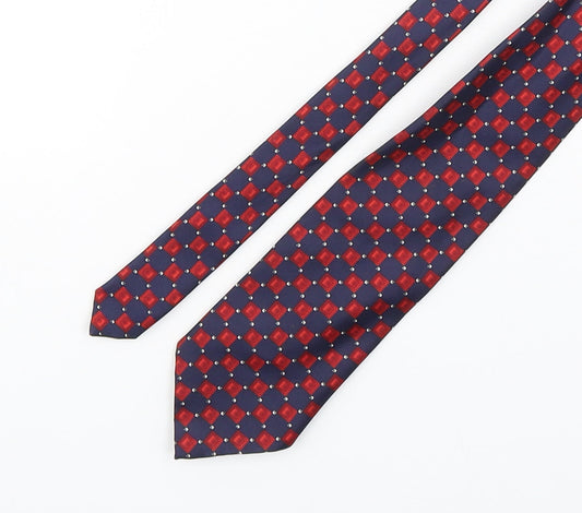StMichael Mens Multicoloured Geometric Silk Pointed Tie One Size