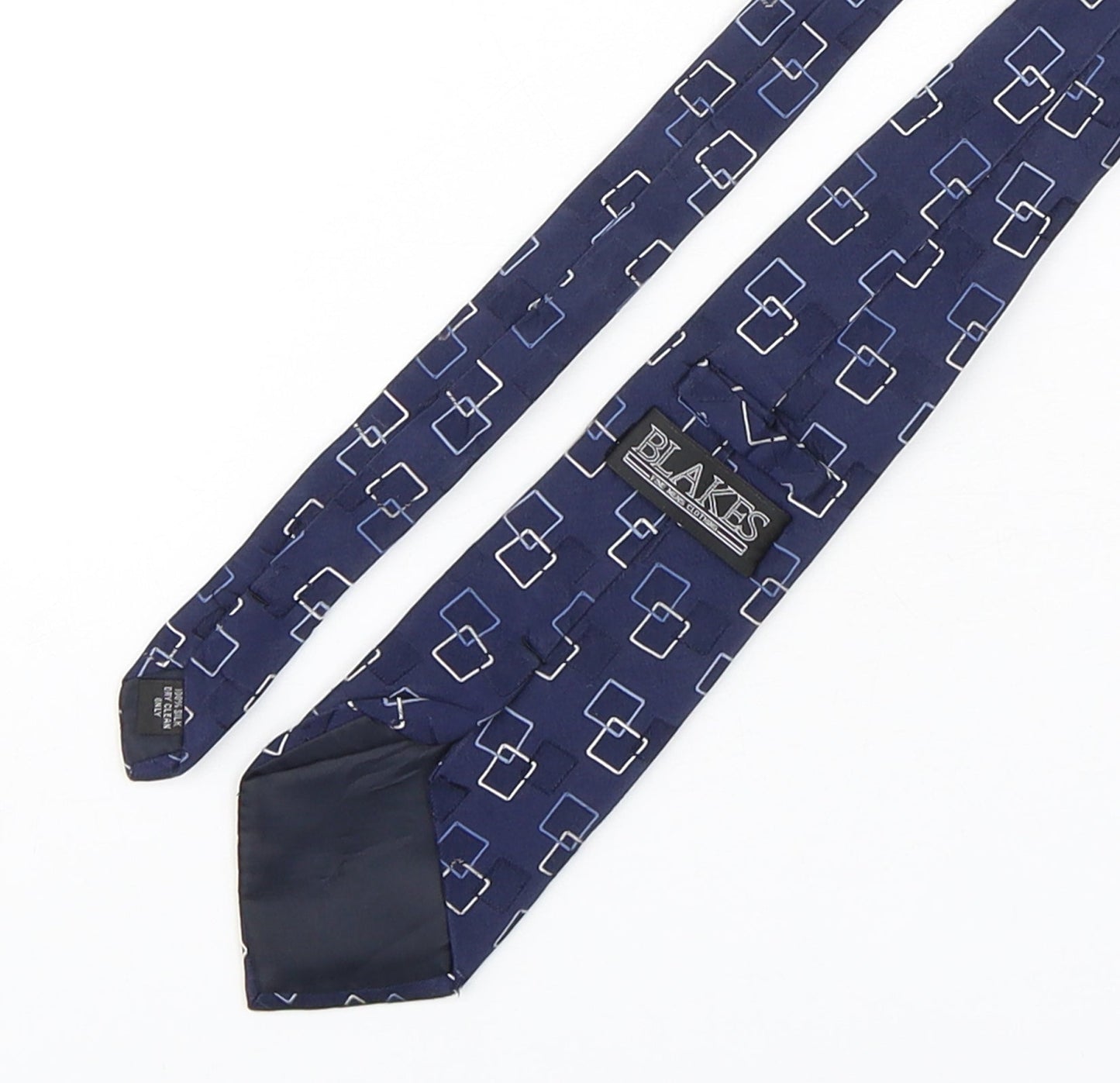 Mens Blakes Blue Geometric  Pointed Tie