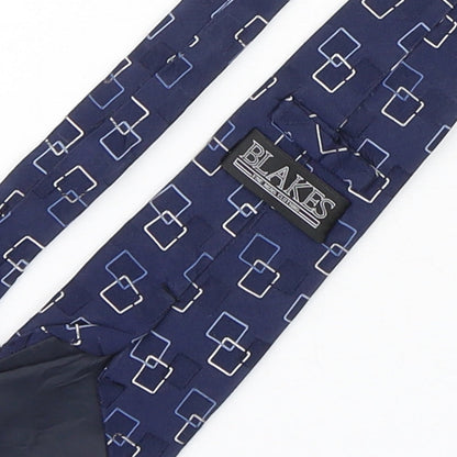 Mens Blakes Blue Geometric  Pointed Tie