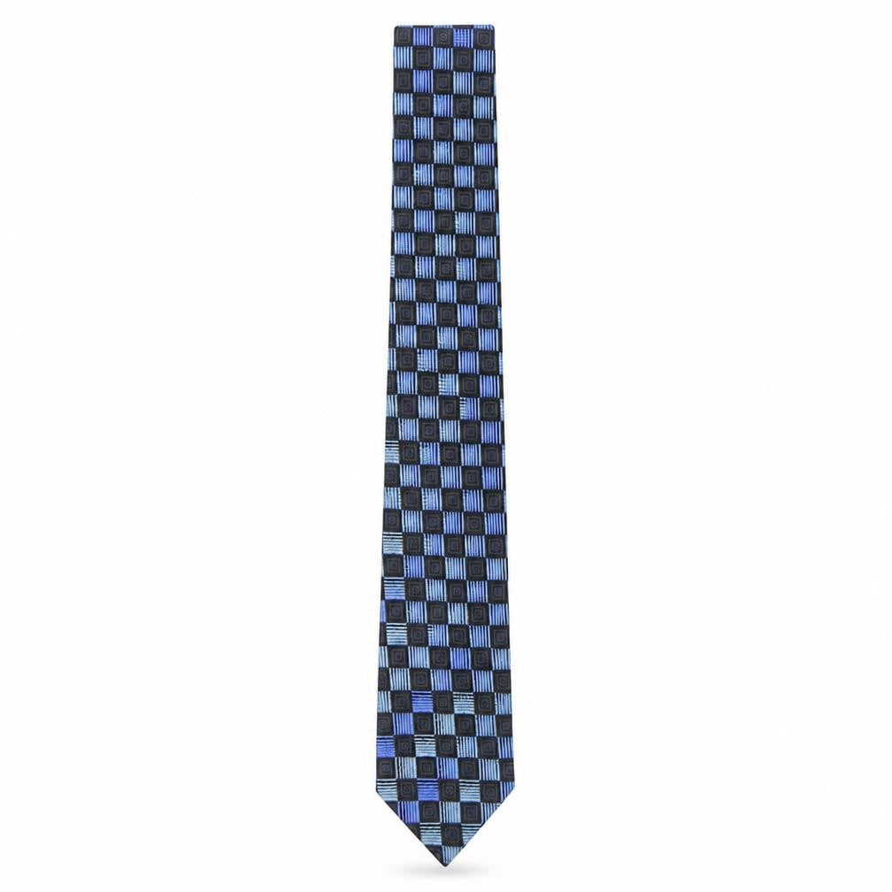 Front view of Charles Fox men’s multicoloured plaids & checks silk pointed tie one size