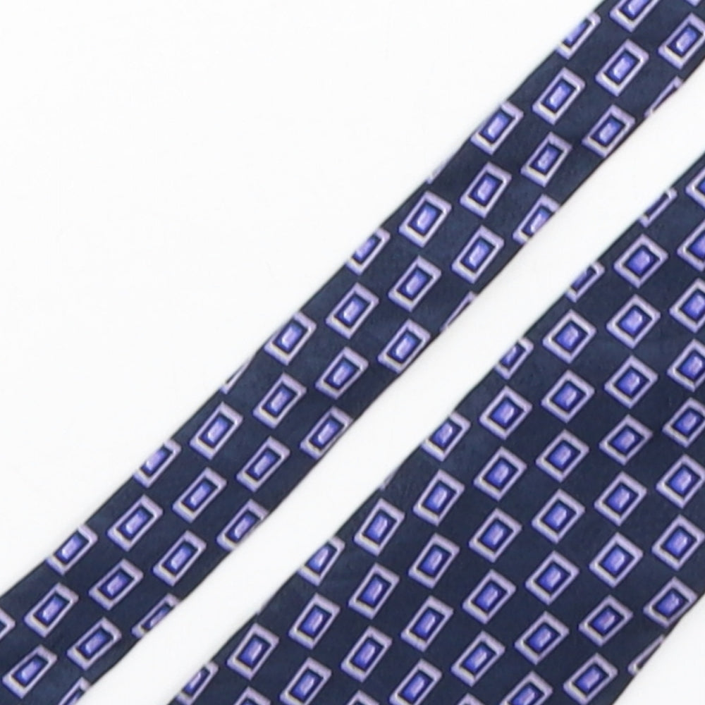 Copper Stone  Mens Purple Geometric Silk Pointed Tie One Size
