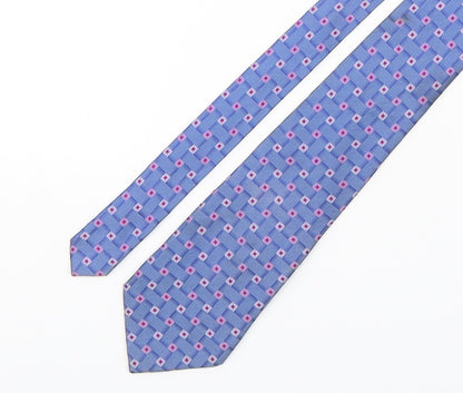 Additional front view of High and Mighty men’s multicoloured geometric silk pointed tie one size