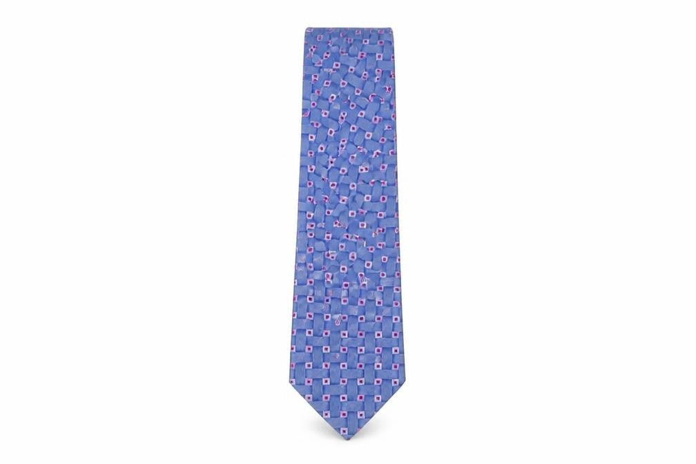 Front view of High and Mighty men’s multicoloured geometric silk pointed tie one size