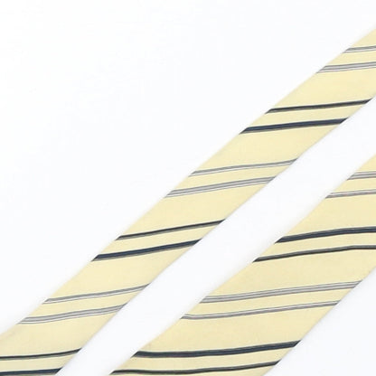 Francesco Mens Beige Striped Silk Pointed Tie One Size