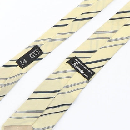 Francesco Mens Beige Striped Silk Pointed Tie One Size