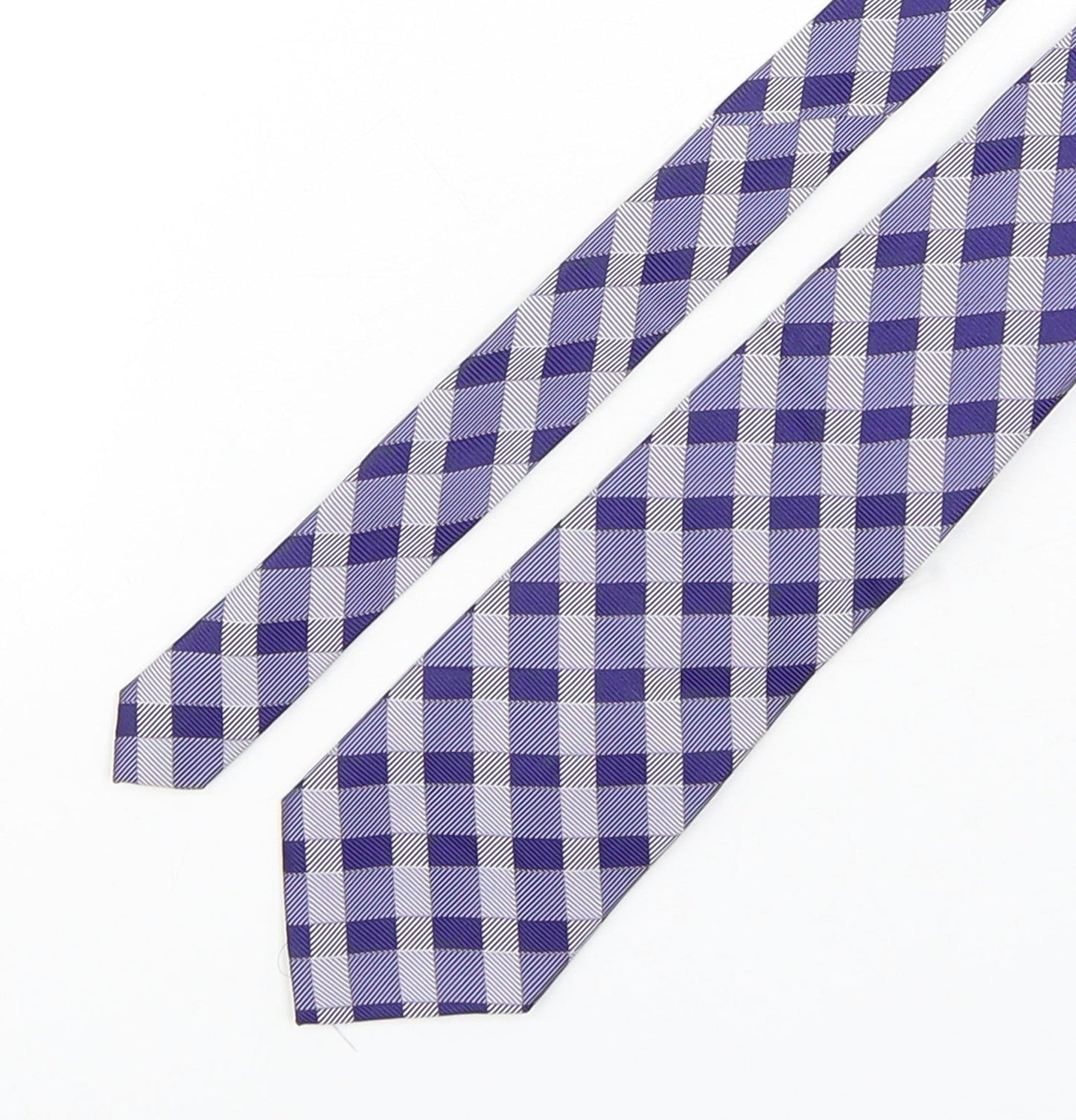 Racing Green  Mens Purple Plaids & Checks Silk Pointed Tie One Size