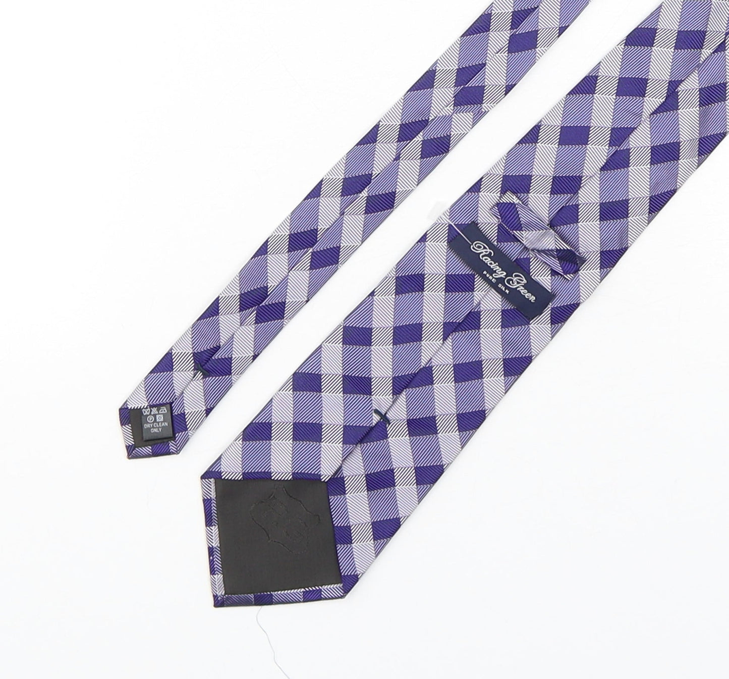 Racing Green  Mens Purple Plaids & Checks Silk Pointed Tie One Size