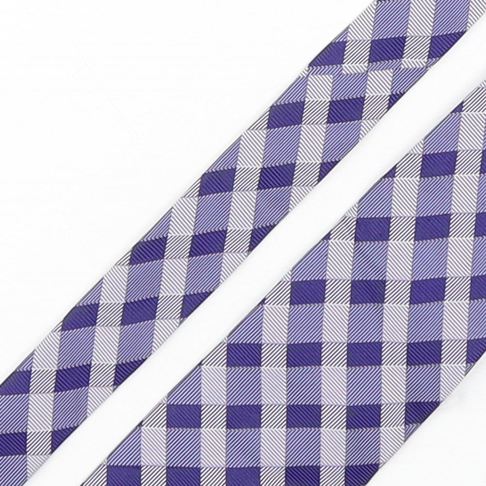 Racing Green  Mens Purple Plaids & Checks Silk Pointed Tie One Size