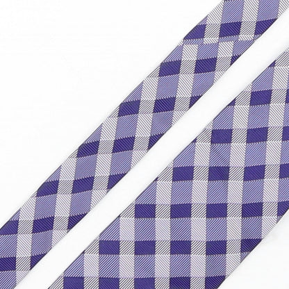 Racing Green  Mens Purple Plaids & Checks Silk Pointed Tie One Size