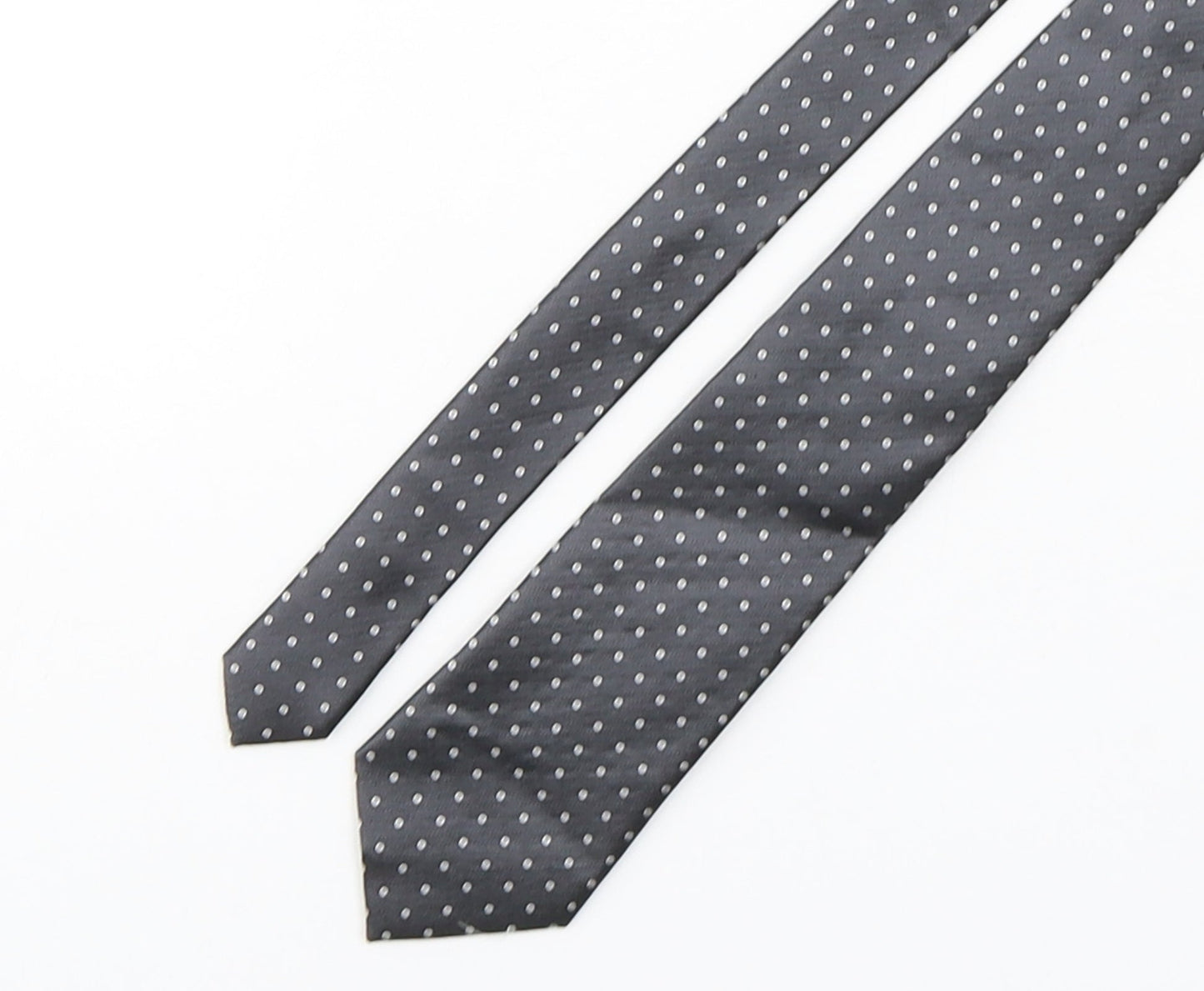 Mens Taylor & Wright Grey Polka Dot  Pointed Tie