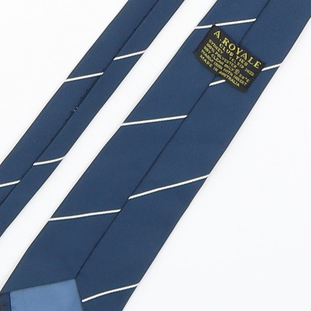 a. Royale  Mens Green Striped Polyester Pointed Tie One Size - Australia
