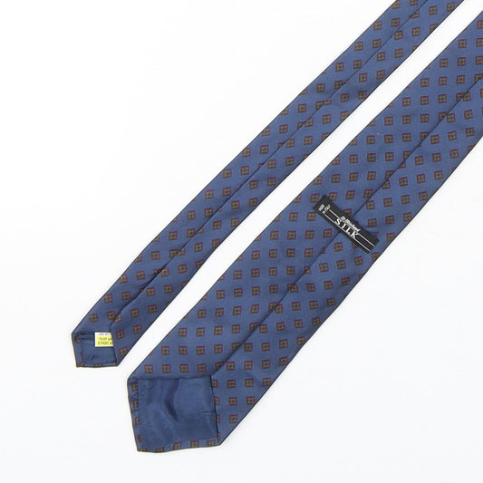 StMichael Mens Multicoloured Geometric Silk Pointed Tie One Size