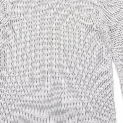 BHS Womens Grey Scoop Neck  Acrylic Pullover Jumper Size 10