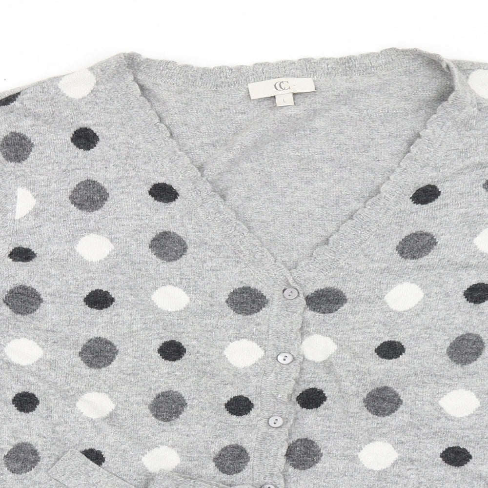 Womens UK Size L CC Grey Cardigan Jumper