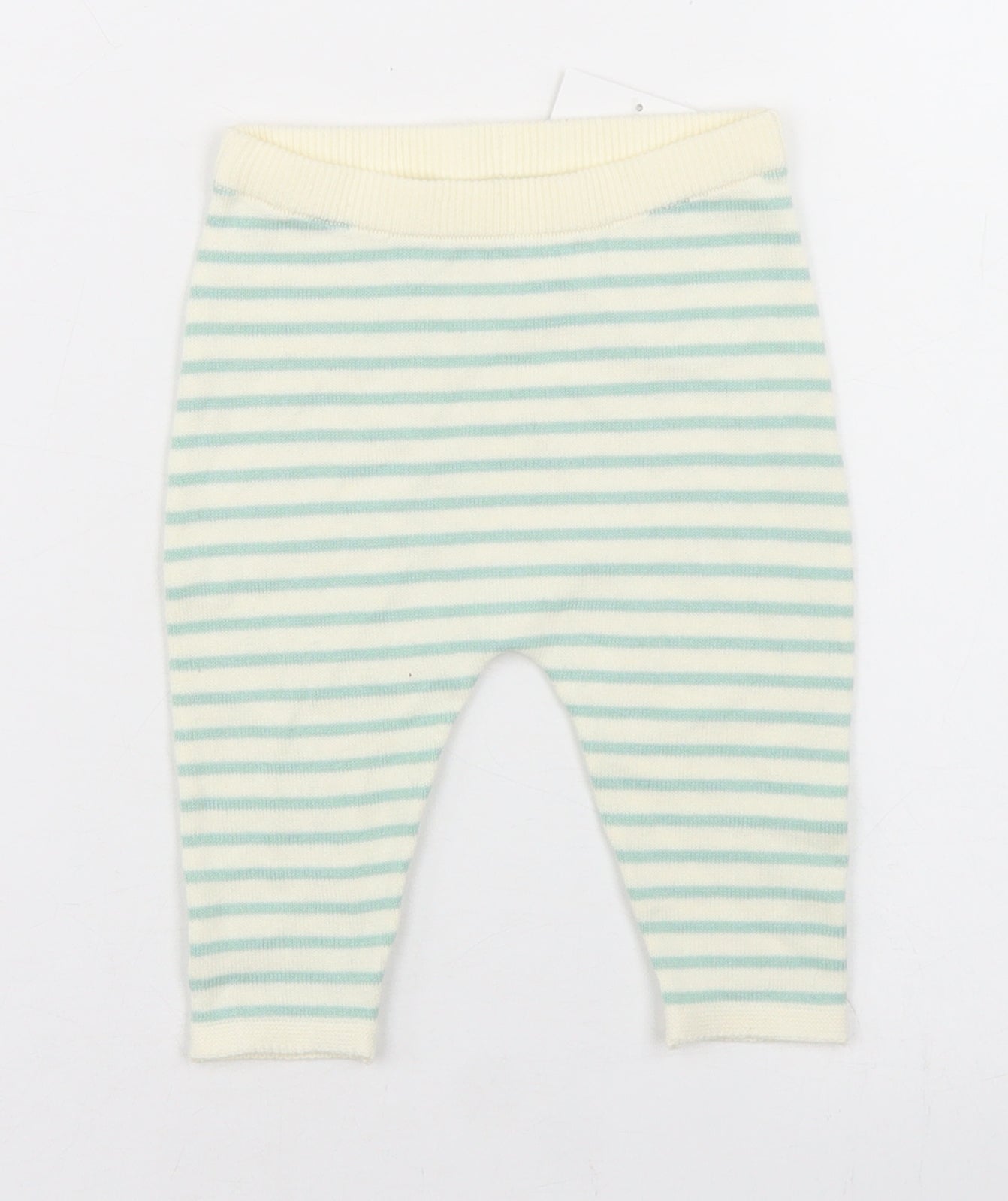 NEXT Boys White Striped Cotton Jogger Trousers Size 3-6 Months