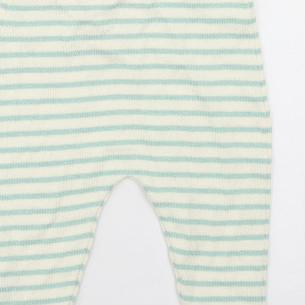 NEXT Boys White Striped Cotton Jogger Trousers Size 3-6 Months