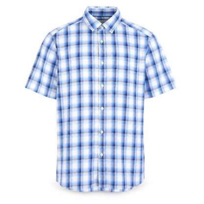 Mens UK Size M Marks and Spencer Blue  Button-Up Short Sleeve Casual Shirt