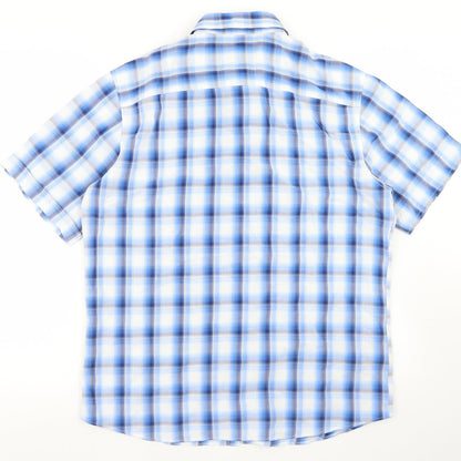 Mens UK Size M Marks and Spencer Blue  Button-Up Short Sleeve Casual Shirt