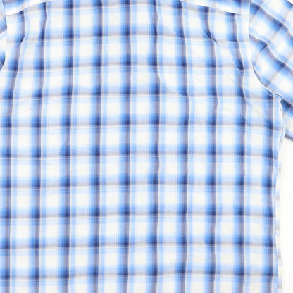 Mens UK Size M Marks and Spencer Blue  Button-Up Short Sleeve Casual Shirt