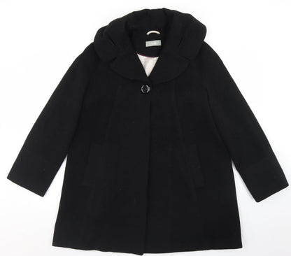 Womens UK Size S Wallis Black Overcoat