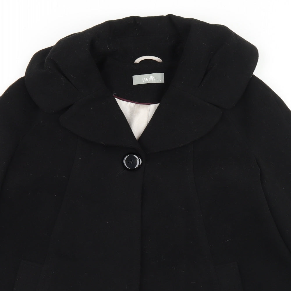 Womens UK Size S Wallis Black Overcoat