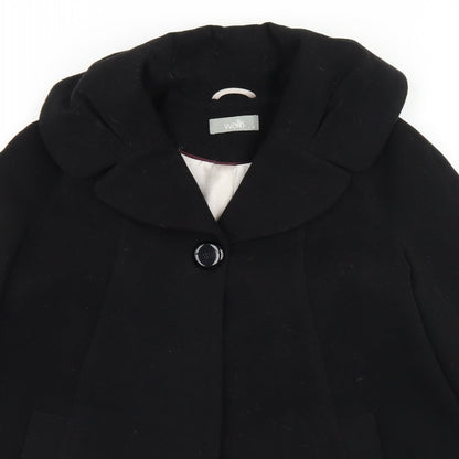Womens UK Size S Wallis Black Overcoat