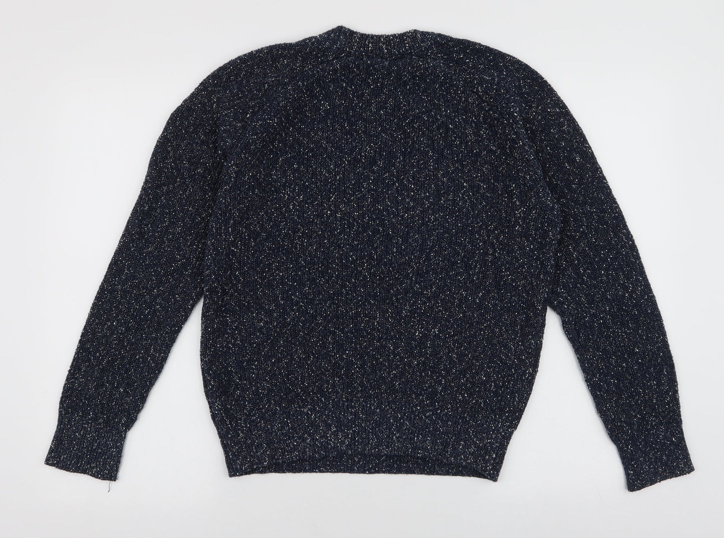 L.O.G.G Mens Blue High Neck  Cotton Pullover Jumper Size M