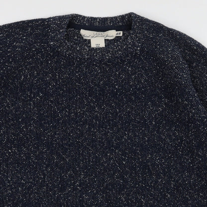 L.O.G.G Mens Blue High Neck  Cotton Pullover Jumper Size M