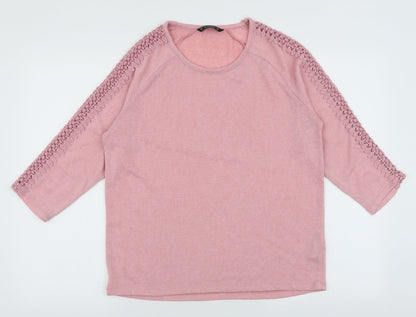 Womens UK Size M Dunnes Stores Pink Pullover Jumper