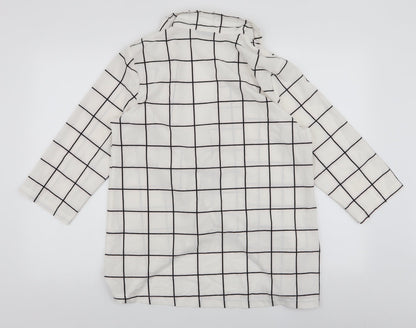 SheIn Womens White Plaid  Jacket  Size M