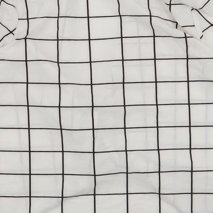 SheIn Womens White Plaid  Jacket  Size M