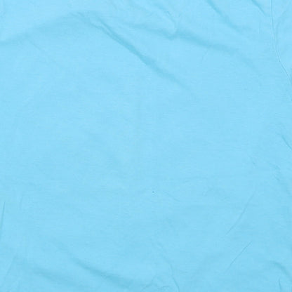 Preworn Boys Blue  Cotton Basic T-Shirt Size 8 Years Crew Neck Pullover - Lets smile together
