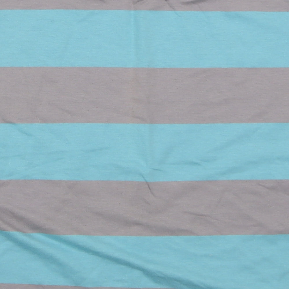 Zara Boys Blue Striped Cotton Basic T-Shirt Size 8 Years Crew Neck Pullover - lemonade band