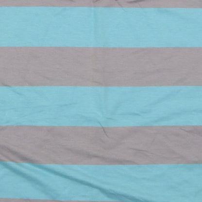 Zara Boys Blue Striped Cotton Basic T-Shirt Size 8 Years Crew Neck Pullover - lemonade band