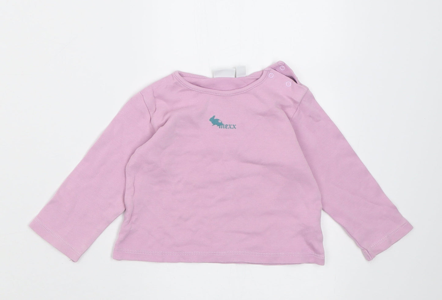 MGXX Girls Purple  Cotton Basic Casual Size 12 Months Crew Neck Button